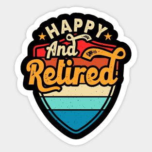 Happy And Retired T shirt For Women Sticker